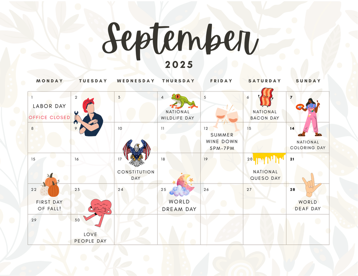 September Event Calendar