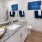 a bathroom with a marble countertop