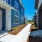 a walkway between two buildings